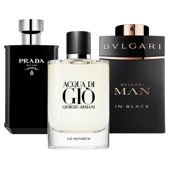 COMPRA 1 OBTÉN 3 - Prada L’Homme | Giorgio Armani Acqua di Giò | Bvlgari Man In Black 100ml ®